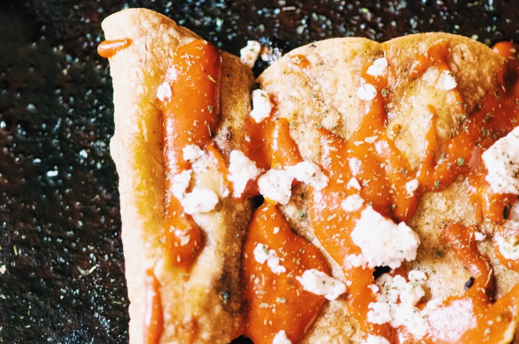 Baked Black Bean & Onion Flautas with Red Chili Drizzle